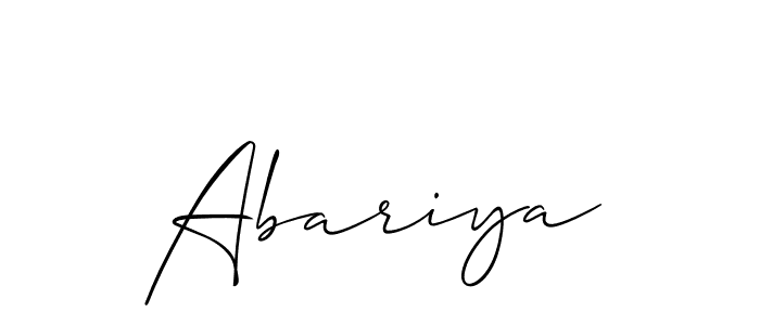 if you are searching for the best signature style for your name Abariya. so please give up your signature search. here we have designed multiple signature styles  using Allison_Script. Abariya signature style 2 images and pictures png