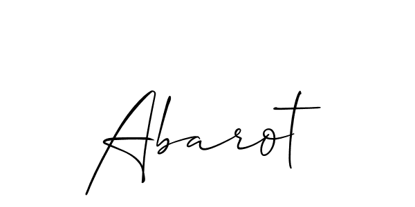 How to make Abarot signature? Allison_Script is a professional autograph style. Create handwritten signature for Abarot name. Abarot signature style 2 images and pictures png