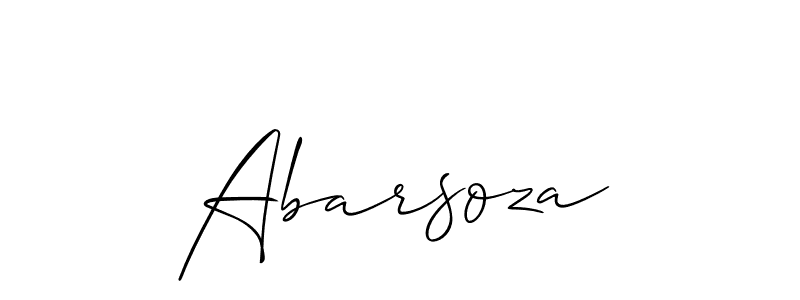 You should practise on your own different ways (Allison_Script) to write your name (Abarsoza) in signature. don't let someone else do it for you. Abarsoza signature style 2 images and pictures png