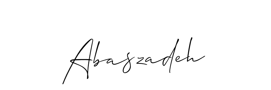 Also You can easily find your signature by using the search form. We will create Abaszadeh name handwritten signature images for you free of cost using Allison_Script sign style. Abaszadeh signature style 2 images and pictures png