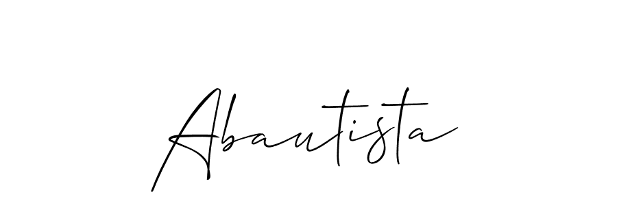 Allison_Script is a professional signature style that is perfect for those who want to add a touch of class to their signature. It is also a great choice for those who want to make their signature more unique. Get Abautista name to fancy signature for free. Abautista signature style 2 images and pictures png