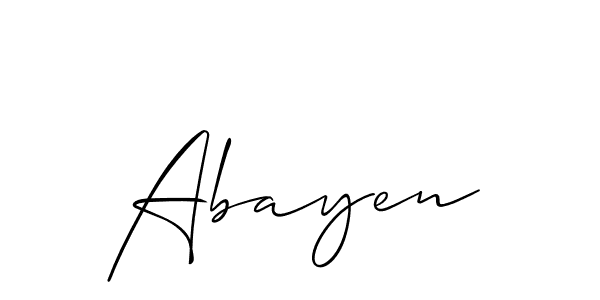 How to make Abayen signature? Allison_Script is a professional autograph style. Create handwritten signature for Abayen name. Abayen signature style 2 images and pictures png