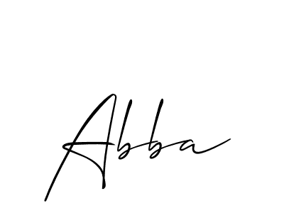 Make a beautiful signature design for name Abba. With this signature (Allison_Script) style, you can create a handwritten signature for free. Abba signature style 2 images and pictures png