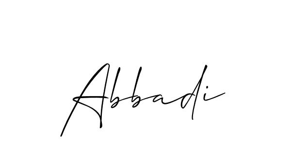 Also we have Abbadi name is the best signature style. Create professional handwritten signature collection using Allison_Script autograph style. Abbadi signature style 2 images and pictures png