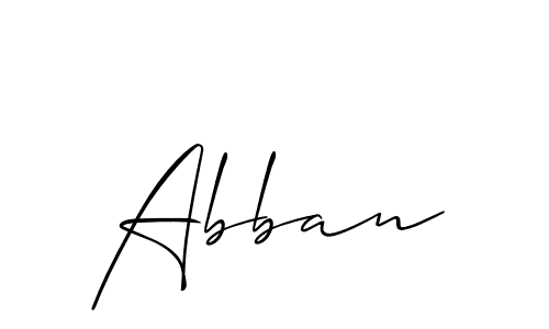 Design your own signature with our free online signature maker. With this signature software, you can create a handwritten (Allison_Script) signature for name Abban. Abban signature style 2 images and pictures png