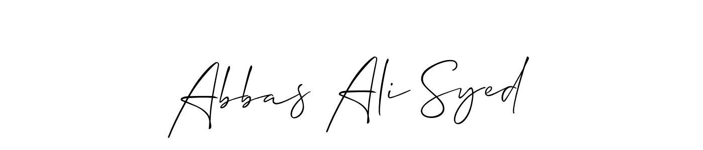 How to make Abbas Ali Syed signature? Allison_Script is a professional autograph style. Create handwritten signature for Abbas Ali Syed name. Abbas Ali Syed signature style 2 images and pictures png