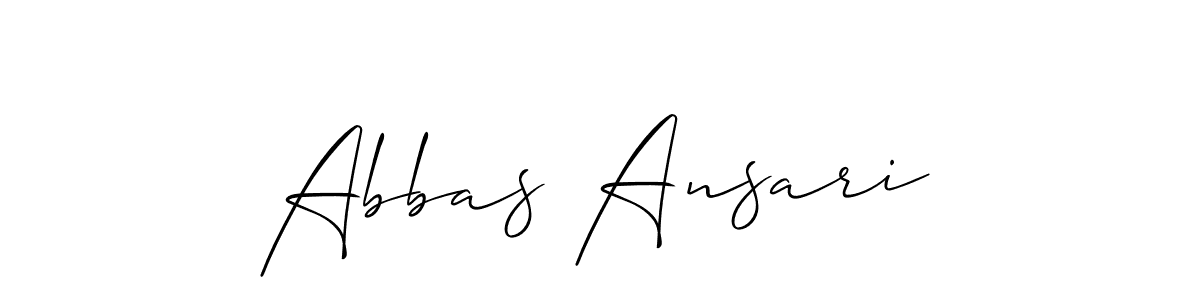 Create a beautiful signature design for name Abbas Ansari. With this signature (Allison_Script) fonts, you can make a handwritten signature for free. Abbas Ansari signature style 2 images and pictures png