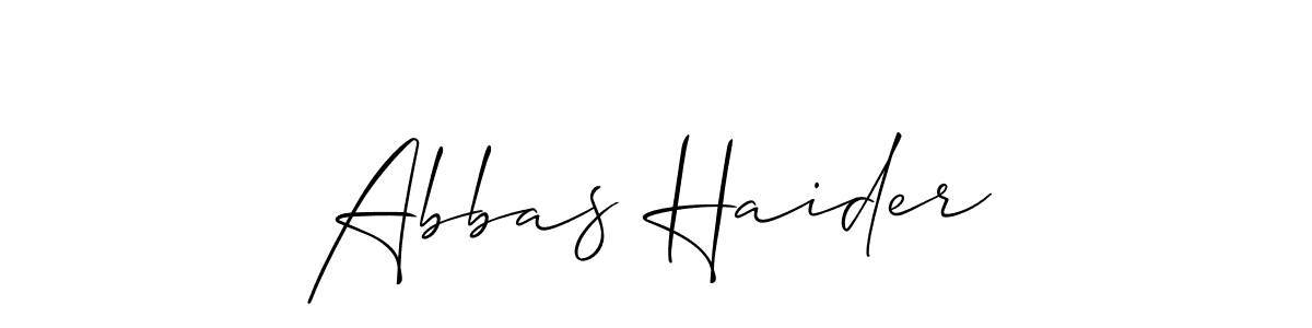 Create a beautiful signature design for name Abbas Haider. With this signature (Allison_Script) fonts, you can make a handwritten signature for free. Abbas Haider signature style 2 images and pictures png