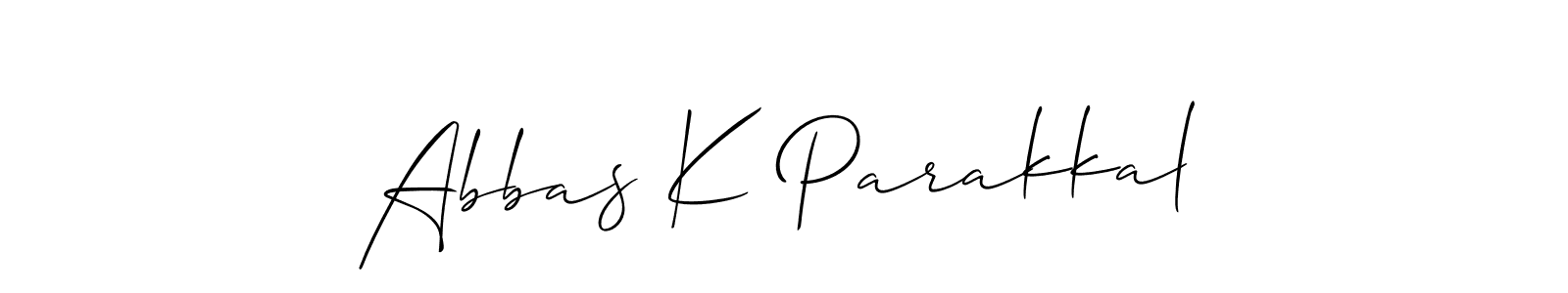 Also You can easily find your signature by using the search form. We will create Abbas K Parakkal name handwritten signature images for you free of cost using Allison_Script sign style. Abbas K Parakkal signature style 2 images and pictures png