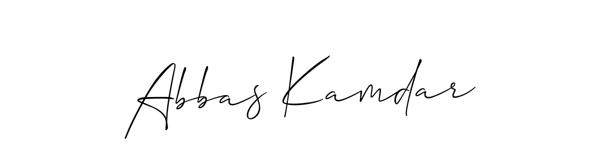 How to make Abbas Kamdar name signature. Use Allison_Script style for creating short signs online. This is the latest handwritten sign. Abbas Kamdar signature style 2 images and pictures png