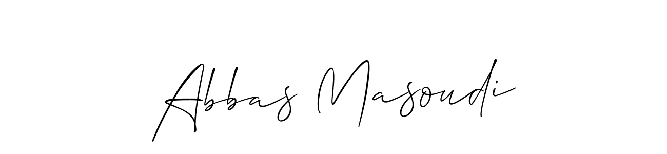 Use a signature maker to create a handwritten signature online. With this signature software, you can design (Allison_Script) your own signature for name Abbas Masoudi. Abbas Masoudi signature style 2 images and pictures png