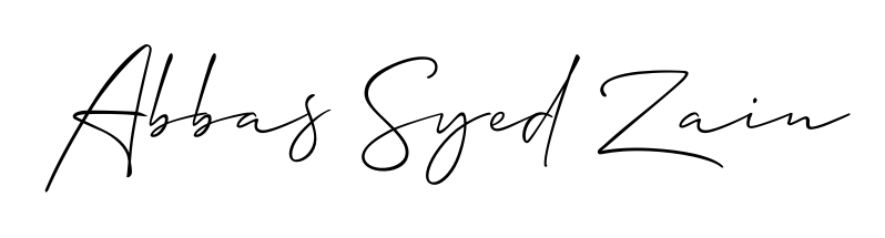 Discover how Abbas Syed Zain looks in an executive cursive font (Allison_Script). Perfect for legal documents, invoices, and certificates. Abbas Syed Zain signature style 2 images and pictures png