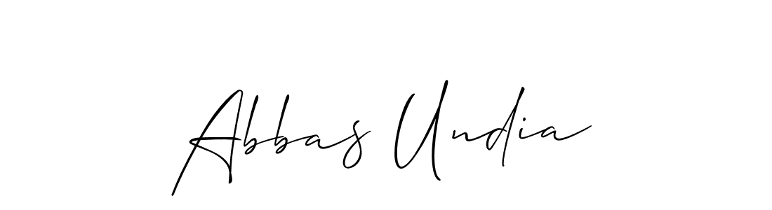 How to make Abbas Undia name signature. Use Allison_Script style for creating short signs online. This is the latest handwritten sign. Abbas Undia signature style 2 images and pictures png