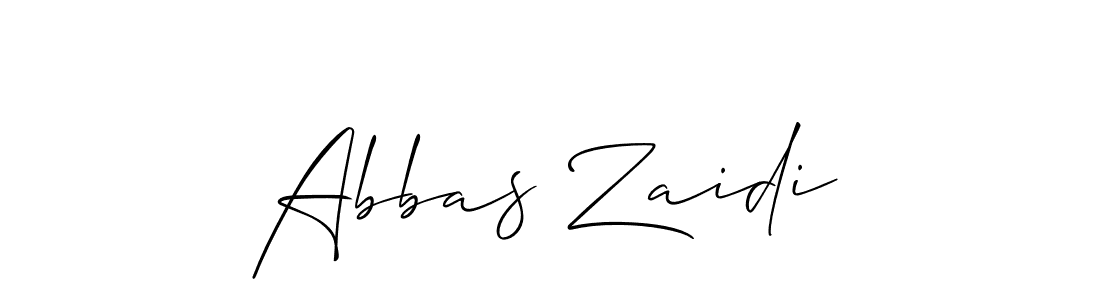 The best way (Allison_Script) to make a short signature is to pick only two or three words in your name. The name Abbas Zaidi include a total of six letters. For converting this name. Abbas Zaidi signature style 2 images and pictures png