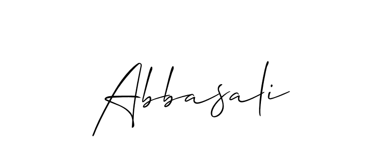 Use a signature maker to create a handwritten signature online. With this signature software, you can design (Allison_Script) your own signature for name Abbasali. Abbasali signature style 2 images and pictures png