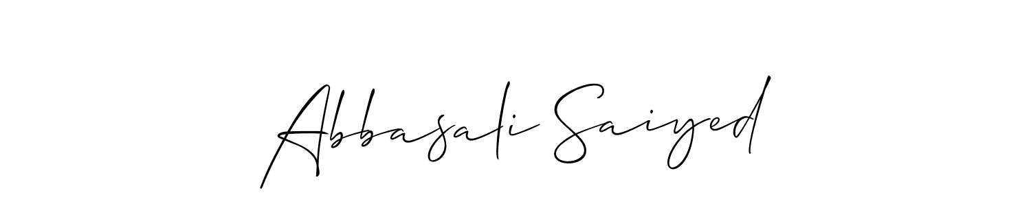 Design your own signature with our free online signature maker. With this signature software, you can create a handwritten (Allison_Script) signature for name Abbasali Saiyed. Abbasali Saiyed signature style 2 images and pictures png