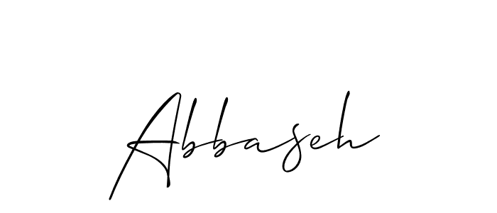 Use a signature maker to create a handwritten signature online. With this signature software, you can design (Allison_Script) your own signature for name Abbaseh. Abbaseh signature style 2 images and pictures png