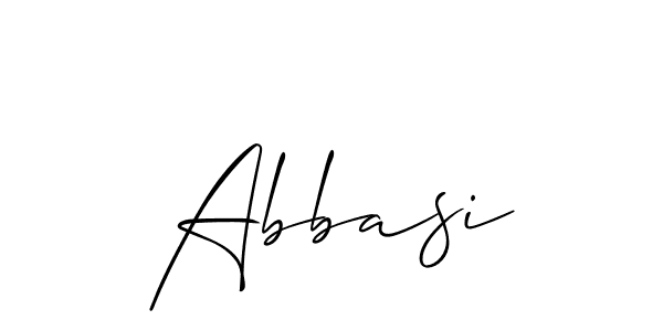 Create a beautiful signature design for name Abbasi. With this signature (Allison_Script) fonts, you can make a handwritten signature for free. Abbasi signature style 2 images and pictures png