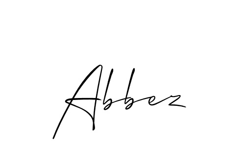 Use a signature maker to create a handwritten signature online. With this signature software, you can design (Allison_Script) your own signature for name Abbez. Abbez signature style 2 images and pictures png