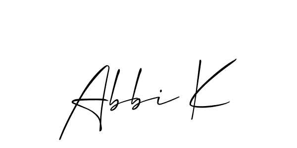 How to make Abbi K signature? Allison_Script is a professional autograph style. Create handwritten signature for Abbi K name. Abbi K signature style 2 images and pictures png