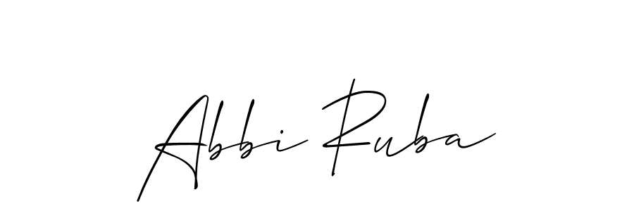 Make a beautiful signature design for name Abbi Ruba. With this signature (Allison_Script) style, you can create a handwritten signature for free. Abbi Ruba signature style 2 images and pictures png