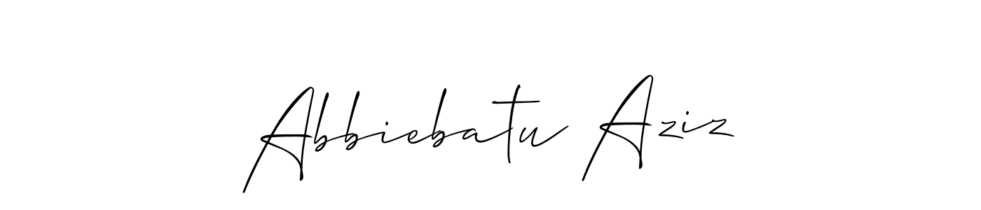 How to make Abbiebatu Aziz signature? Allison_Script is a professional autograph style. Create handwritten signature for Abbiebatu Aziz name. Abbiebatu Aziz signature style 2 images and pictures png