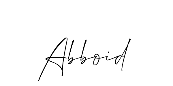 Use a signature maker to create a handwritten signature online. With this signature software, you can design (Allison_Script) your own signature for name Abboid. Abboid signature style 2 images and pictures png