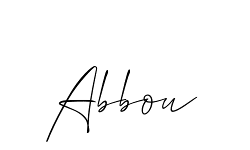 The best way (Allison_Script) to make a short signature is to pick only two or three words in your name. The name Abbou include a total of six letters. For converting this name. Abbou signature style 2 images and pictures png