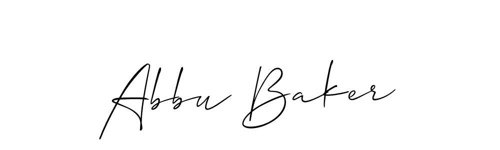 How to make Abbu Baker name signature. Use Allison_Script style for creating short signs online. This is the latest handwritten sign. Abbu Baker signature style 2 images and pictures png