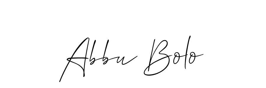Use a signature maker to create a handwritten signature online. With this signature software, you can design (Allison_Script) your own signature for name Abbu Bolo. Abbu Bolo signature style 2 images and pictures png