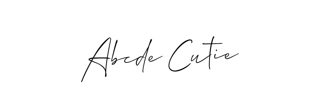 Also You can easily find your signature by using the search form. We will create Abcde Cutie name handwritten signature images for you free of cost using Allison_Script sign style. Abcde Cutie signature style 2 images and pictures png