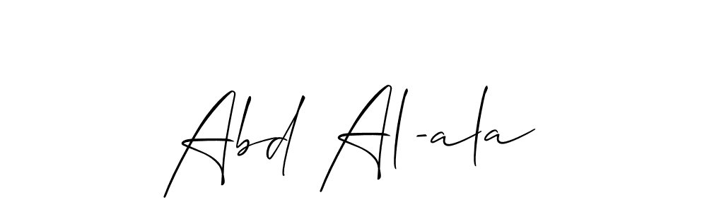 Design your own signature with our free online signature maker. With this signature software, you can create a handwritten (Allison_Script) signature for name Abd Al-ala. Abd Al-ala signature style 2 images and pictures png