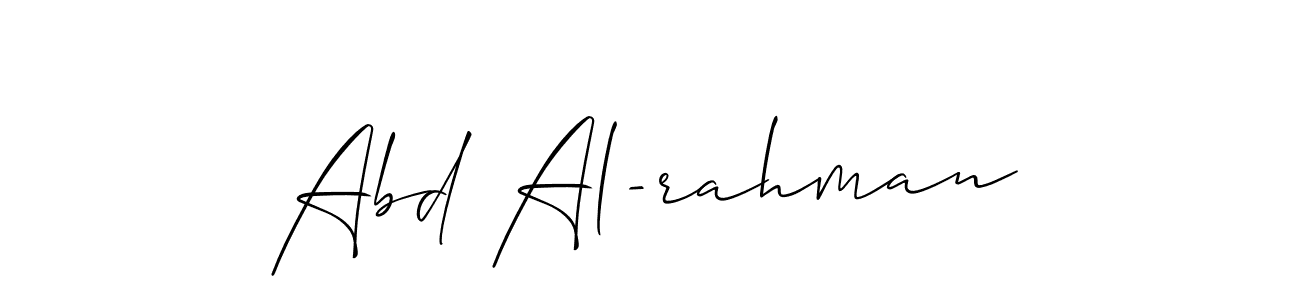 Make a beautiful signature design for name Abd Al-rahman. With this signature (Allison_Script) style, you can create a handwritten signature for free. Abd Al-rahman signature style 2 images and pictures png