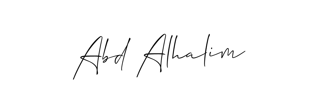 You should practise on your own different ways (Allison_Script) to write your name (Abd Alhalim) in signature. don't let someone else do it for you. Abd Alhalim signature style 2 images and pictures png
