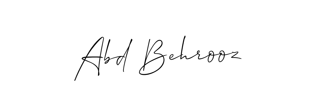 Allison_Script is a professional signature style that is perfect for those who want to add a touch of class to their signature. It is also a great choice for those who want to make their signature more unique. Get Abd Behrooz name to fancy signature for free. Abd Behrooz signature style 2 images and pictures png