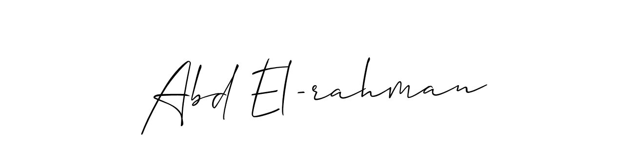 You should practise on your own different ways (Allison_Script) to write your name (Abd El-rahman) in signature. don't let someone else do it for you. Abd El-rahman signature style 2 images and pictures png