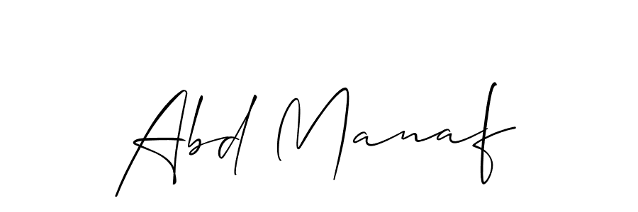 How to make Abd Manaf name signature. Use Allison_Script style for creating short signs online. This is the latest handwritten sign. Abd Manaf signature style 2 images and pictures png