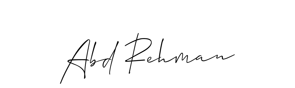 Make a beautiful signature design for name Abd Rehman. With this signature (Allison_Script) style, you can create a handwritten signature for free. Abd Rehman signature style 2 images and pictures png