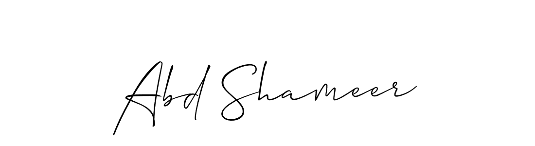 You should practise on your own different ways (Allison_Script) to write your name (Abd Shameer) in signature. don't let someone else do it for you. Abd Shameer signature style 2 images and pictures png