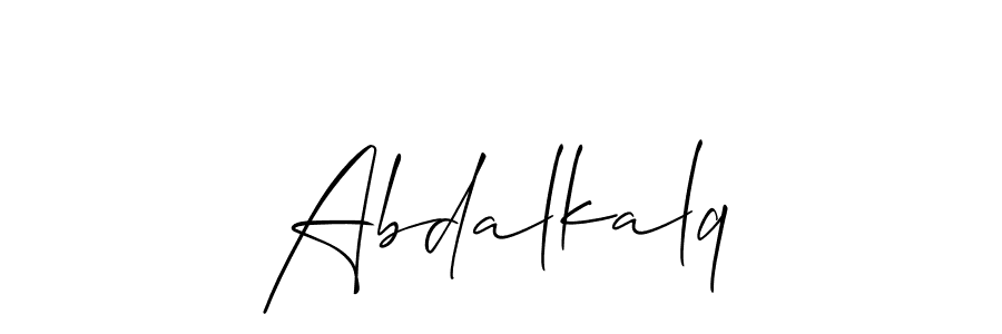 Make a beautiful signature design for name Abdalkalq. With this signature (Allison_Script) style, you can create a handwritten signature for free. Abdalkalq signature style 2 images and pictures png