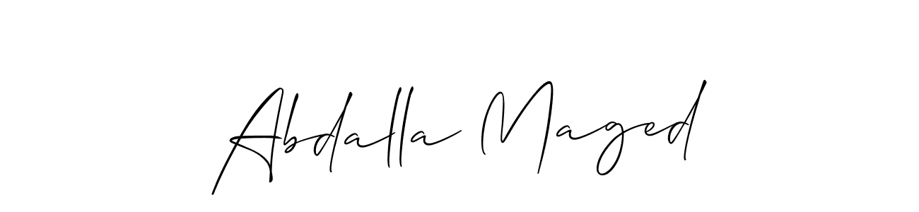 You should practise on your own different ways (Allison_Script) to write your name (Abdalla Maged) in signature. don't let someone else do it for you. Abdalla Maged signature style 2 images and pictures png