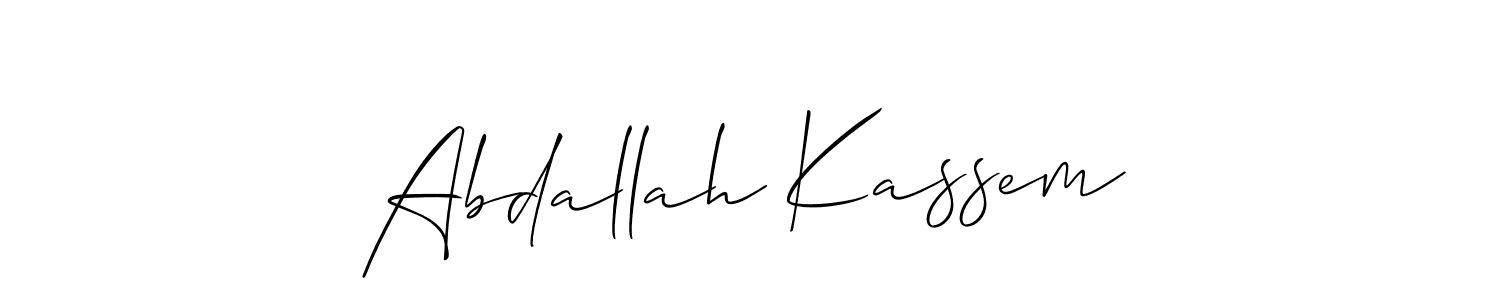 This is the best signature style for the Abdallah Kassem name. Also you like these signature font (Allison_Script). Mix name signature. Abdallah Kassem signature style 2 images and pictures png