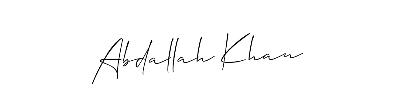 Make a beautiful signature design for name Abdallah Khan. With this signature (Allison_Script) style, you can create a handwritten signature for free. Abdallah Khan signature style 2 images and pictures png