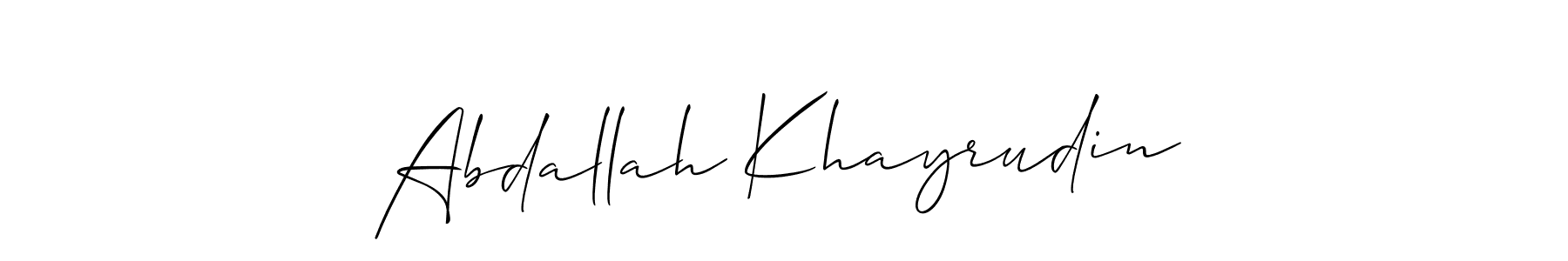 Allison_Script is a professional signature style that is perfect for those who want to add a touch of class to their signature. It is also a great choice for those who want to make their signature more unique. Get Abdallah Khayrudin name to fancy signature for free. Abdallah Khayrudin signature style 2 images and pictures png