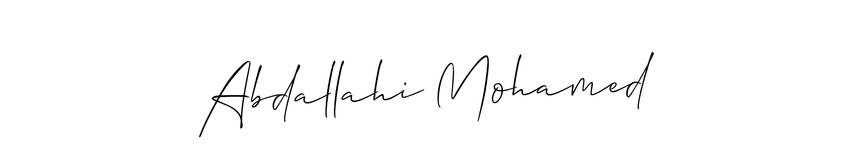 Abdallahi Mohamed stylish signature style. Best Handwritten Sign (Allison_Script) for my name. Handwritten Signature Collection Ideas for my name Abdallahi Mohamed. Abdallahi Mohamed signature style 2 images and pictures png