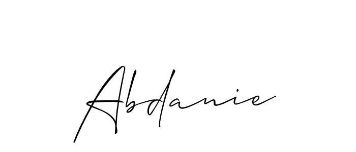 Also we have Abdanie name is the best signature style. Create professional handwritten signature collection using Allison_Script autograph style. Abdanie signature style 2 images and pictures png