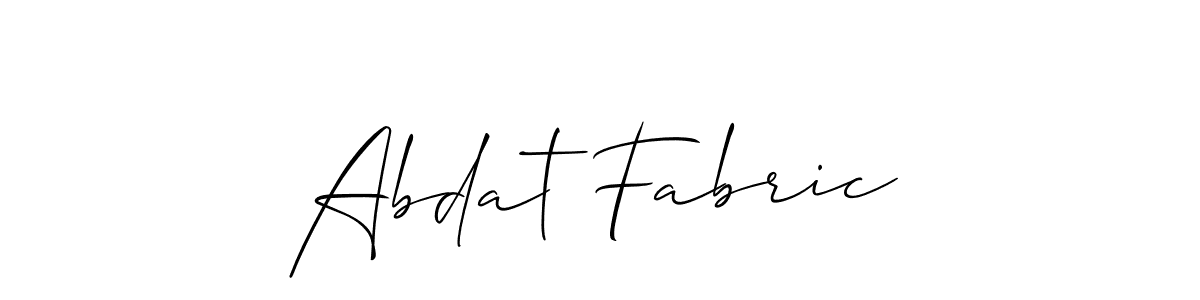 The best way (Allison_Script) to make a short signature is to pick only two or three words in your name. The name Abdat Fabric include a total of six letters. For converting this name. Abdat Fabric signature style 2 images and pictures png