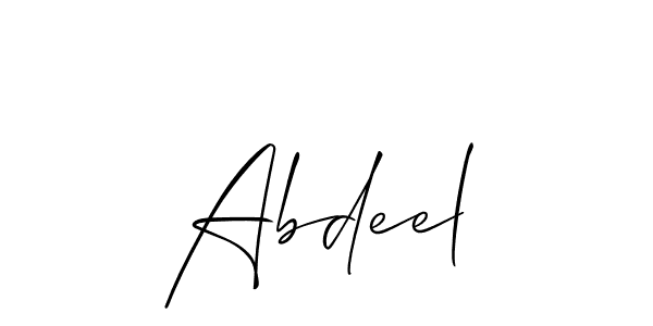 Abdeel stylish signature style. Best Handwritten Sign (Allison_Script) for my name. Handwritten Signature Collection Ideas for my name Abdeel. Abdeel signature style 2 images and pictures png