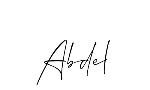 if you are searching for the best signature style for your name Abdel. so please give up your signature search. here we have designed multiple signature styles  using Allison_Script. Abdel signature style 2 images and pictures png