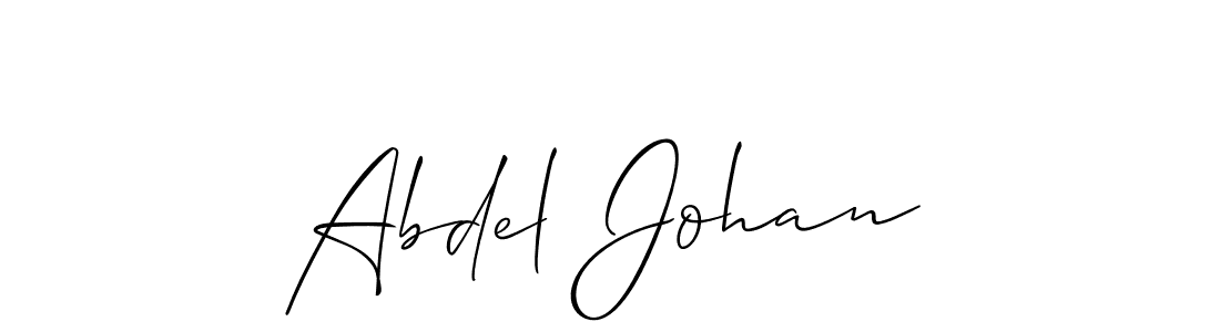 Make a short Abdel Johan signature style. Manage your documents anywhere anytime using Allison_Script. Create and add eSignatures, submit forms, share and send files easily. Abdel Johan signature style 2 images and pictures png